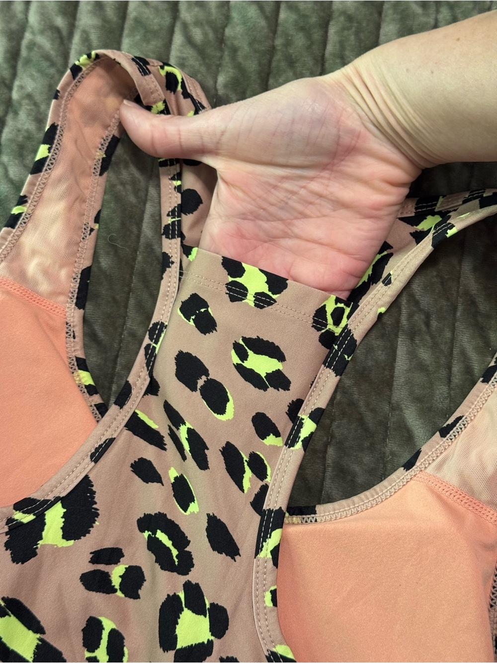 Fabletics On-The-Go Medium Impact Sports Bra II in Desert Wavy Leo - Picture 5 of 9